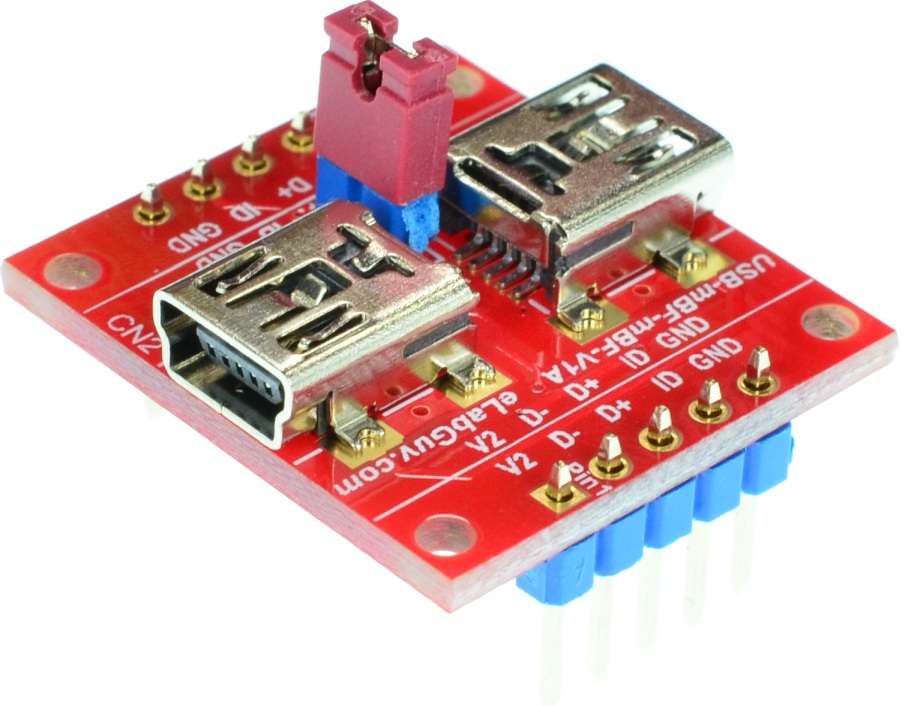 mini USB2.0 Type B Female to mini USB2.0 Type B Female pass-through adapter breakout